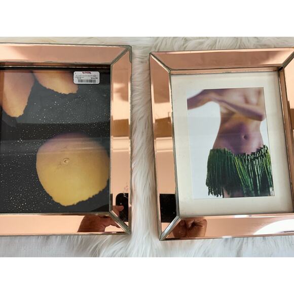 Set of 2 Tahari Frames 5x7 Photo Bronze Mirror 11x9.5" Frames - Picture 5 of 7